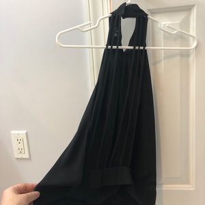 Open back, high neck, black Zara top